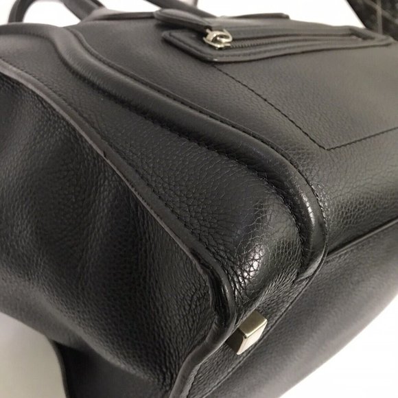 CELINE MEDIUM BLACK PHANTOM BAG GRAINED CALFSKIN LEATHER 100% AUTHENTIC - Picture 7 of 7